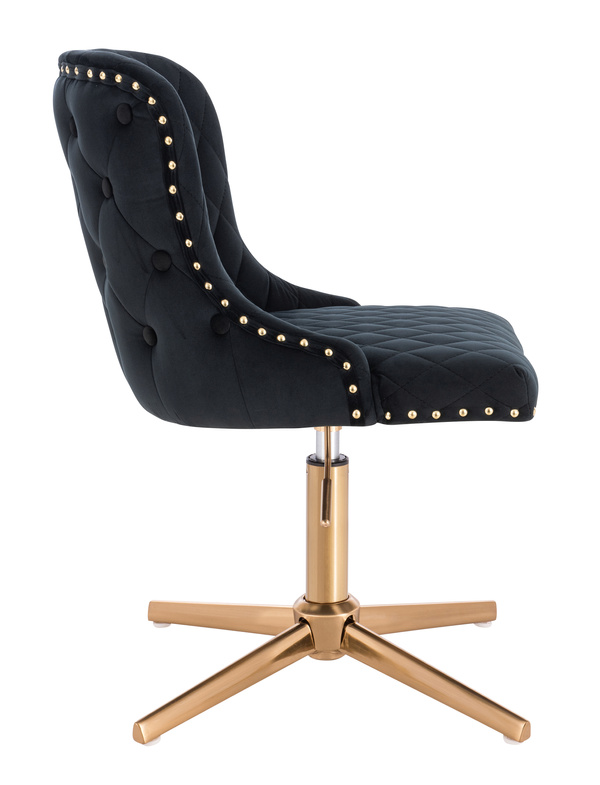 HR940CROSS Fekete Modern Velúr Szék Arany lábbal