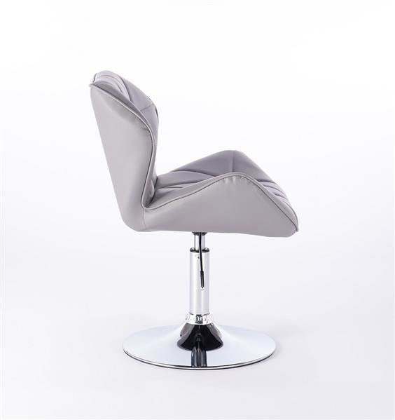 HC111N Szürke modern műbőr szék krómozott lábbal