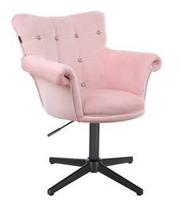 HR804CCROSS Rózsaszín  modern velúr szék fekete lábbal
