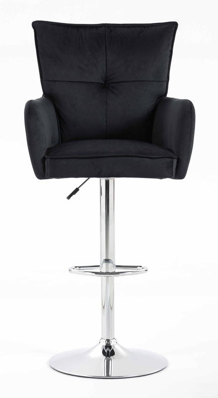 HR250W Fekete modern velúr szék krómozott lábbal