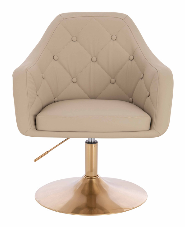 HR831N Krémszínű Műbőr Premium Soft szék Arany lábbal