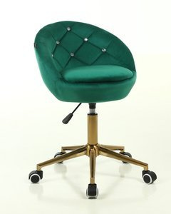 HR948K Sötétzöld Modern Velúr Szék Arany lábbal