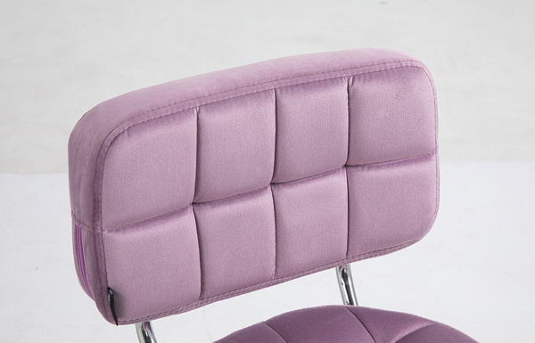 HC636 Halványlila modern velúr szék krómozott lábbal