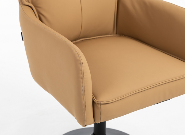 HR250N Karamell Színű Prémium Soft Műbőr Szék Fekete Lábbal