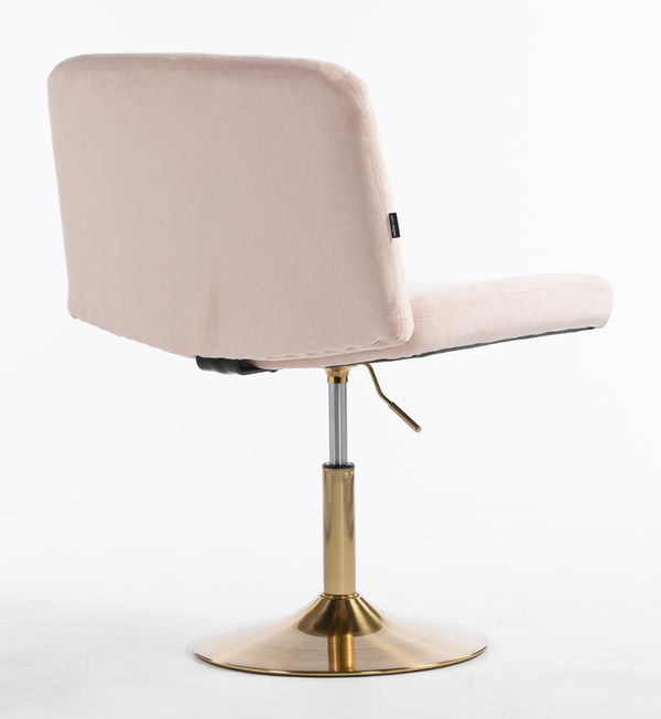HR150N Púder Rózsaszín Modern Velúr Szék Arany lábbal