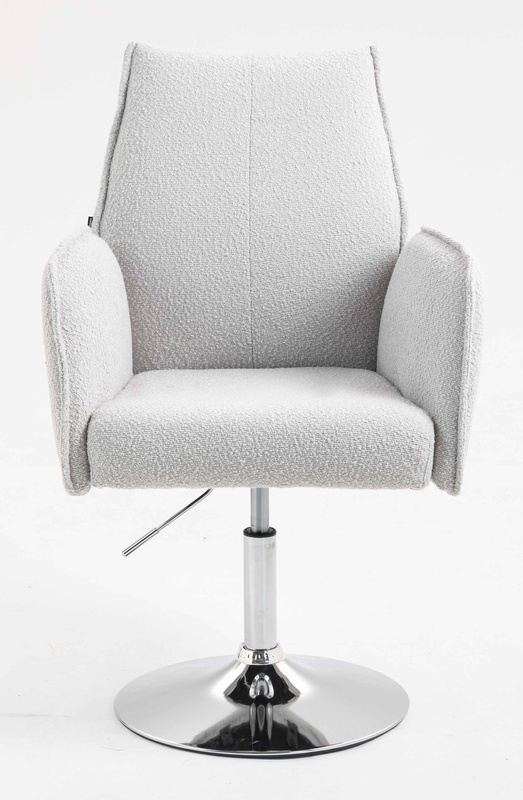 HR280N Szürke modern boucle szék krómozott lábbal