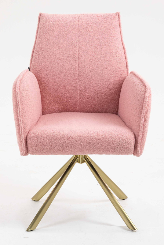 HR280 CSILLAGLÁB Púder Rózsaszín modern boucle szék arany lábbal