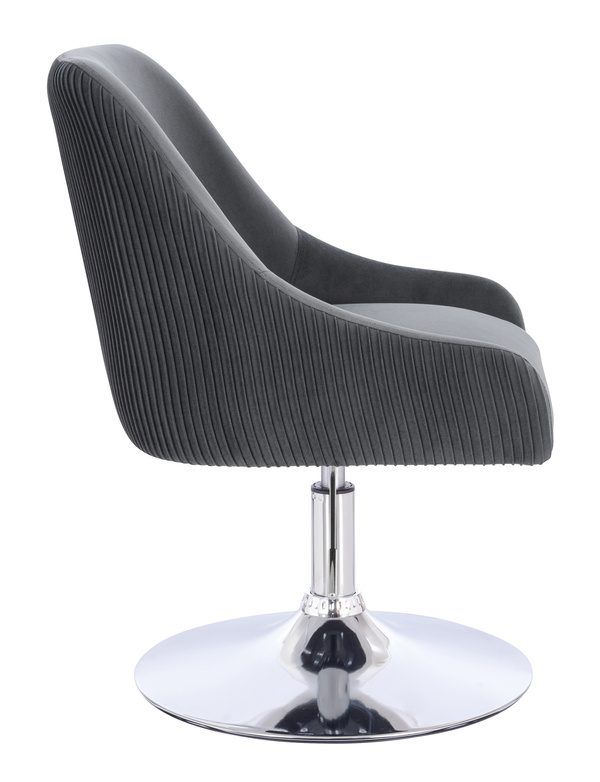 HR920N Grafit Modern Velúr Szék Krómozott lábbal