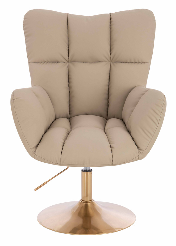 HR650N Krémszínű Műbőr Premium Soft szék arany lábbal