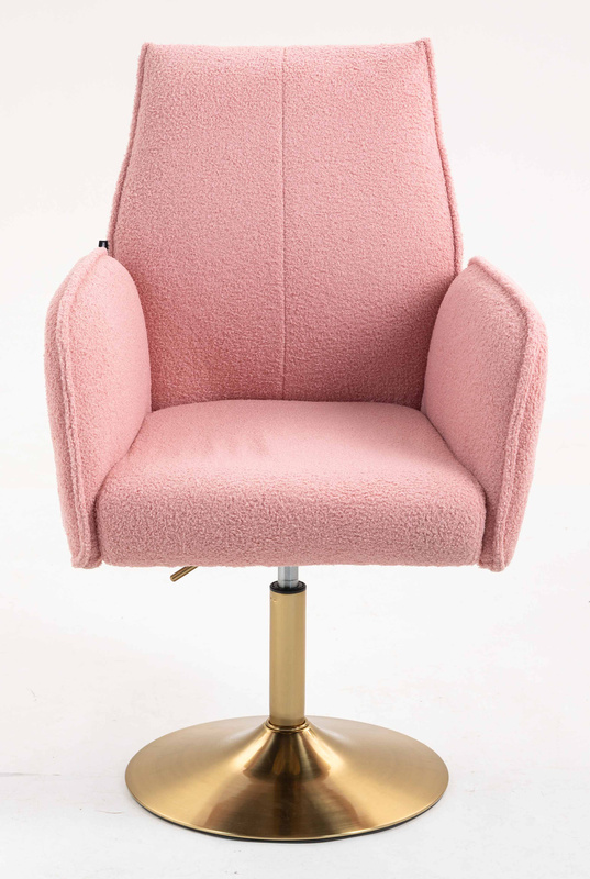 HR280N Púder Rózsaszín modern boucle szék arany lábbal