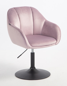 HR2055N Halványlila Modern Velúr Szék Fekete lábbal