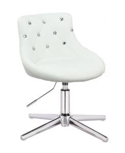 HC931CROSS Fehér modern műbőr szék krómozott lábbal