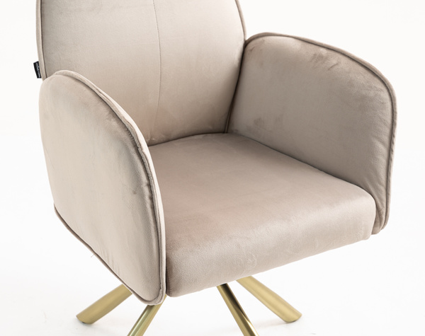 HR280 CSILLAGLÁB Latte Modern Velúr Szék Arany lábbal