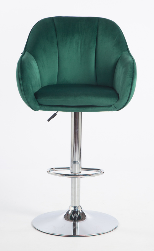 HR2055W Sötétzöld Modern Velúr Szék Krómozott lábbal