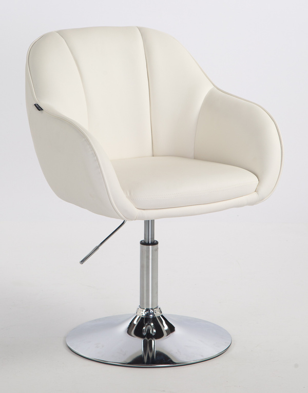 HR2055N Fehér Modern Műbőr Szék Krómozott lábbal