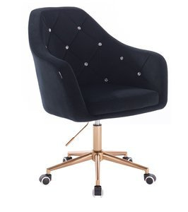 HR830K Fekete Modern Velúr Szék Arany lábbal