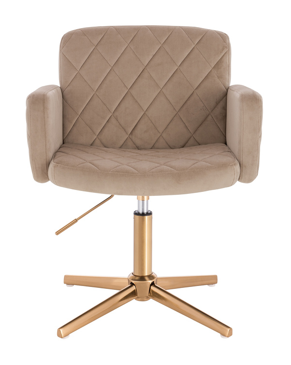HR802CROSS Latte Modern Velúr Szék Arany lábbal
