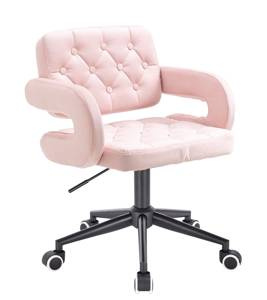 HR8403K Púderrózsaszín modern velúr szék  fekete lábbal