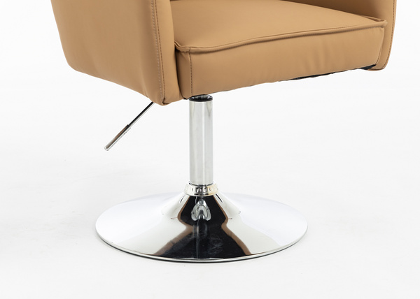 HR250N Karamell Színű Prémium Soft Műbőr Szék Krómozott Lábbal