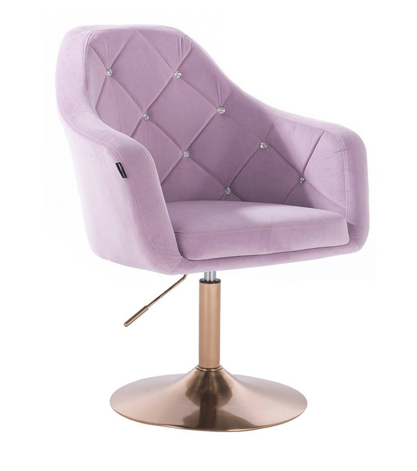 HR830 Halványlila Modern Velúr Szék Arany lábbal