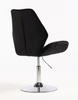 HR350N Fekete modern velúr szék krómozott lábbal