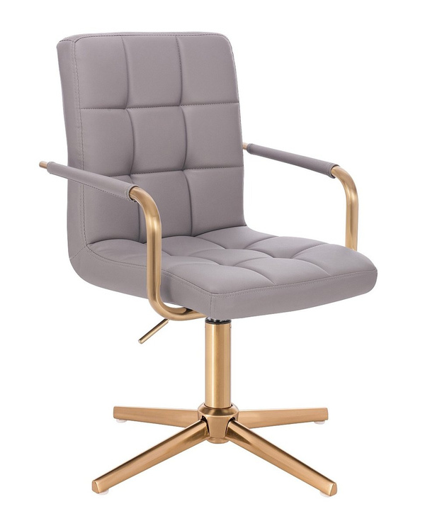 HC1015PCROSS Szürke modern műbőr szék arany lábbal