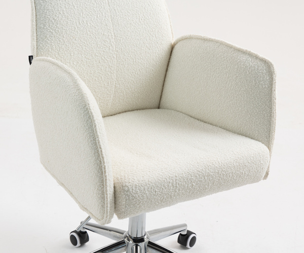 HR280K Krémszínű modern boucle szék krómozott lábbal