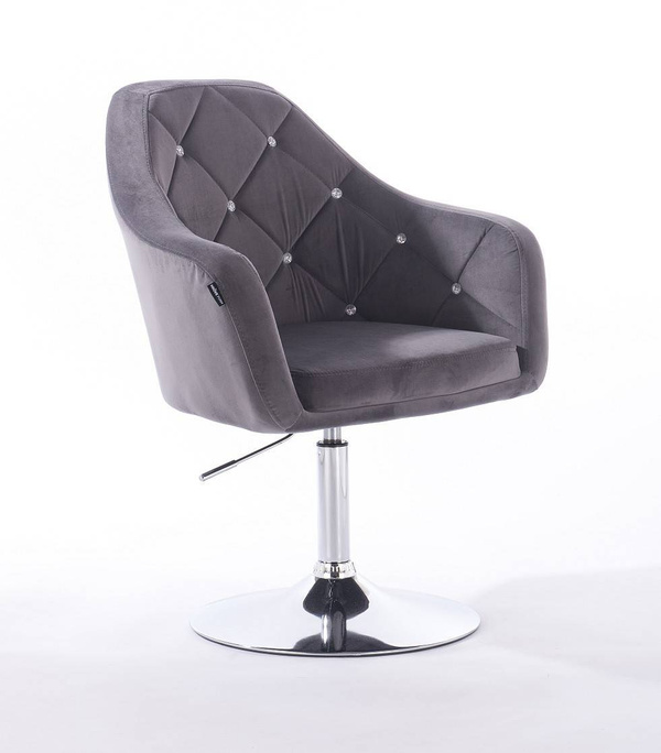 HR830 Grafit Modern Velúr Szék Krómozott lábbal