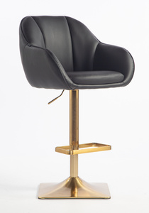 HR2055KW Fekete Modern Műbőr Szék Aany lábbal
