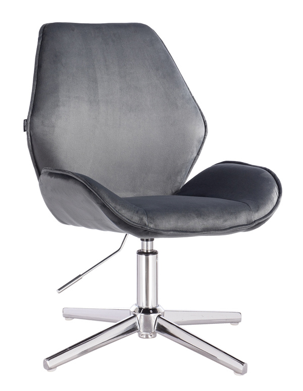 HR350CROSS Grafit modern velúr szék krómozott lábbal