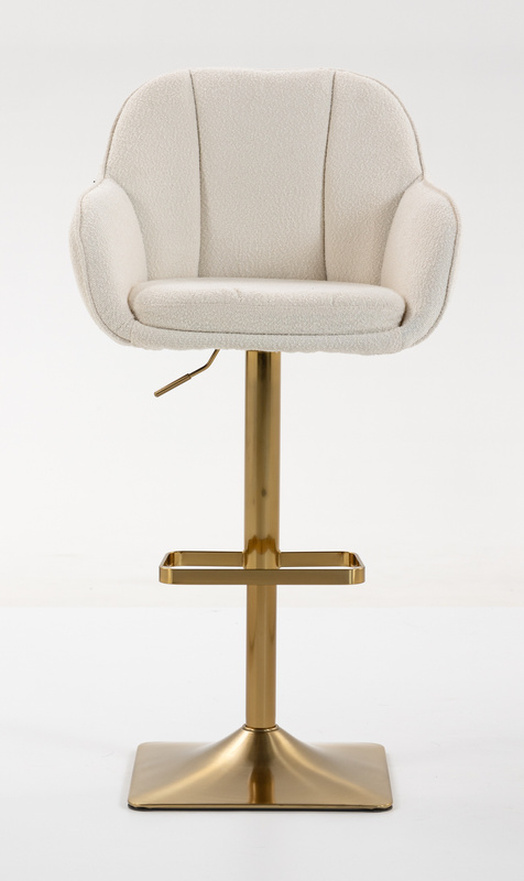 HR2055KW Krémszínű Modern Boucle Szék Arany lábbal