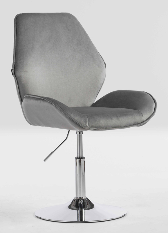 HR350N Acél modern velúr szék krómozott lábbal