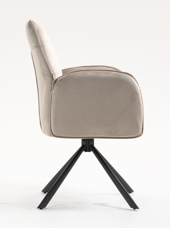HR280 CSILLAGLÁB Latte Modern Velúr Szék Fekete lábbal