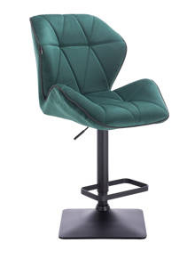 HR212KW Sötétzöld modern velúr szék fekete lábbal