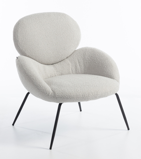 HR2045 Szürke modern boucle szék fekete lábbal