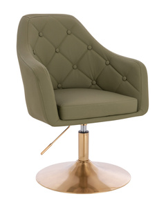 HR831N Khaki Műbőr Premium Soft szék Arany lábbal