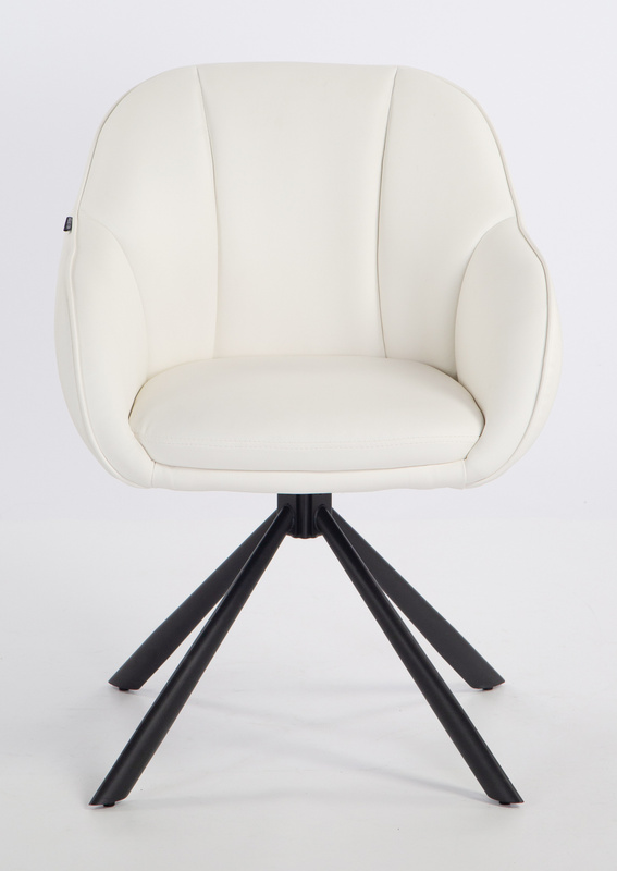 HR2055 CSILLAGLÁB Fehér Modern Műbőr Szék Fekete lábbal