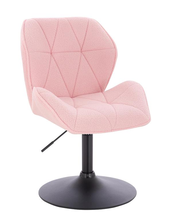 HR212N Púderrózsaszín modern boucle szék fekete lábbal