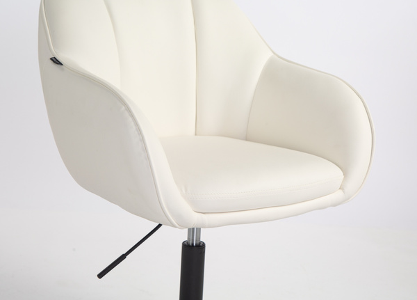 HR2055N Fehér Modern Műbőr Szék Fekete lábbal