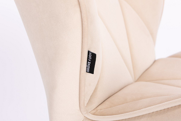 HR111CROSS Krémszínű modern velúr szék fekete lábbal