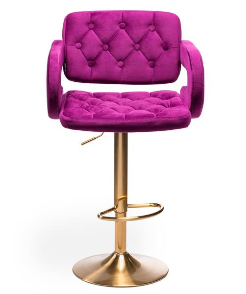 HR8403W Fukszia modern velúr szék arany lábbal