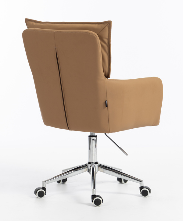 HR250K Karamell Színű Prémium Soft Műbőr Szék Krómozott Lábbal