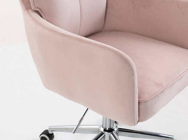 HR250K Púder Rózsaszín modern velúr szék krómozott lábbal