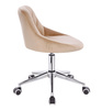 HR1054K Latte modern velúr szék krómozott lábbal