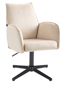 HR280CROSS Krémszínű Modern Velúr Szék Fekete lábbal