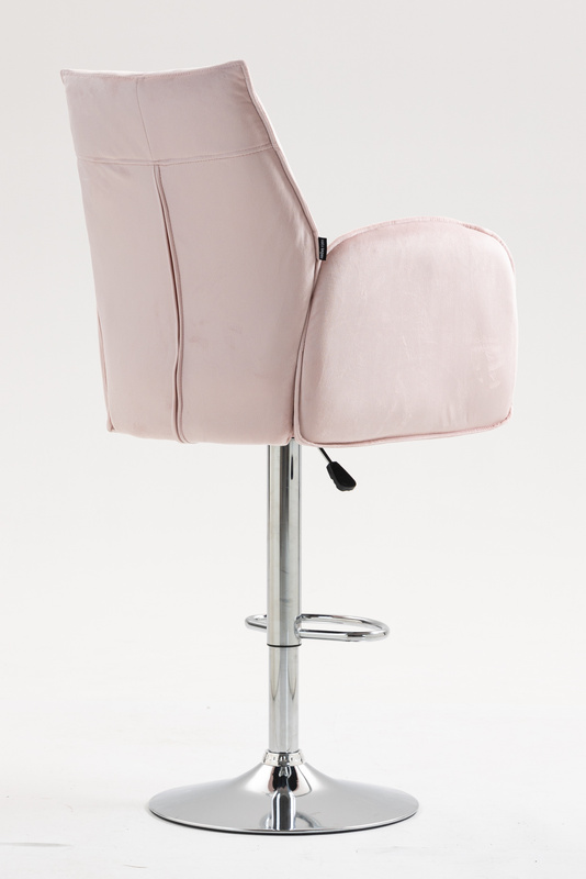 HR280W Puder Rózsaszín  Modern Velúr Szék Krómozott lábbal