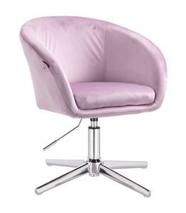 HR8326CROSS Halványlila modern velúr szék krómozott lábbal