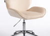 HR350K Krémszínű modern velúr szék krómozott lábbal