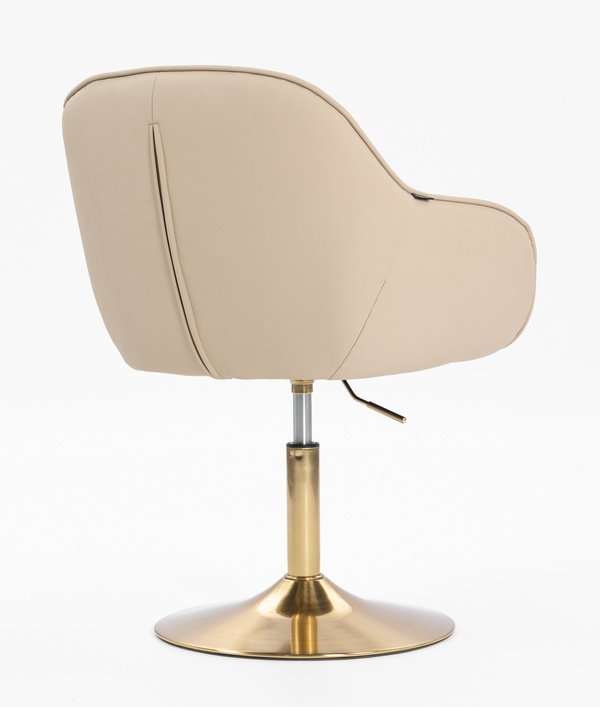 HR2055N Krémszínű Modern Műbőr Szék Aany lábbal