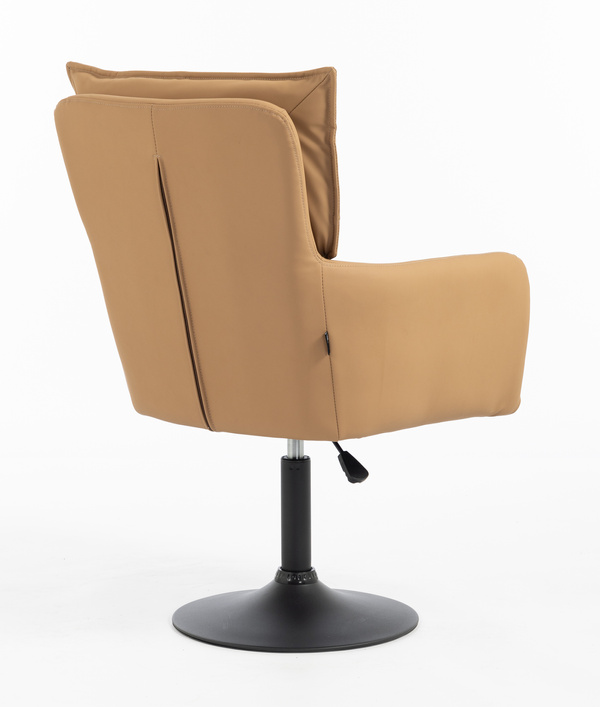 HR250N Karamell Színű Prémium Soft Műbőr Szék Fekete Lábbal